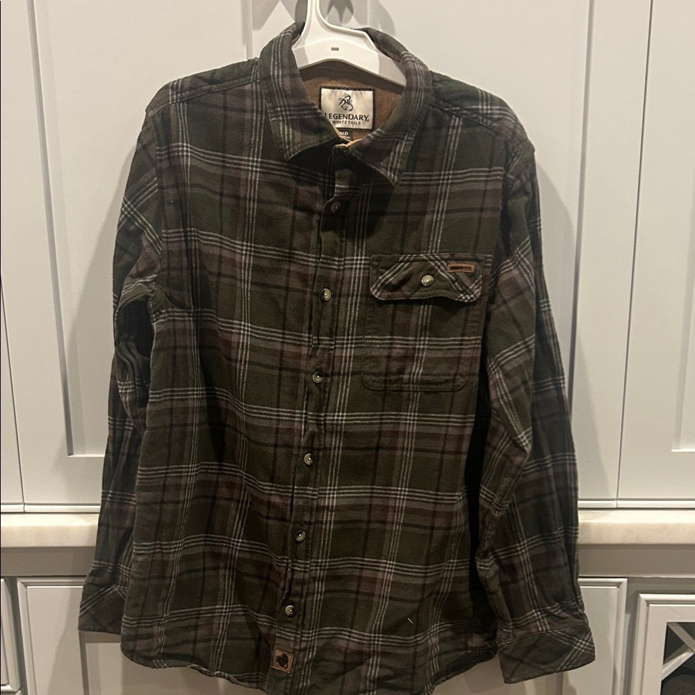 Legendary Whitetails Olive Plaid Shirt